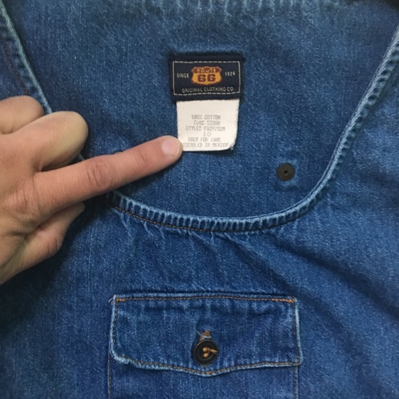 1990s Vintage Denim Maxi Sac Pinafore Dress - Picture 5 of 8